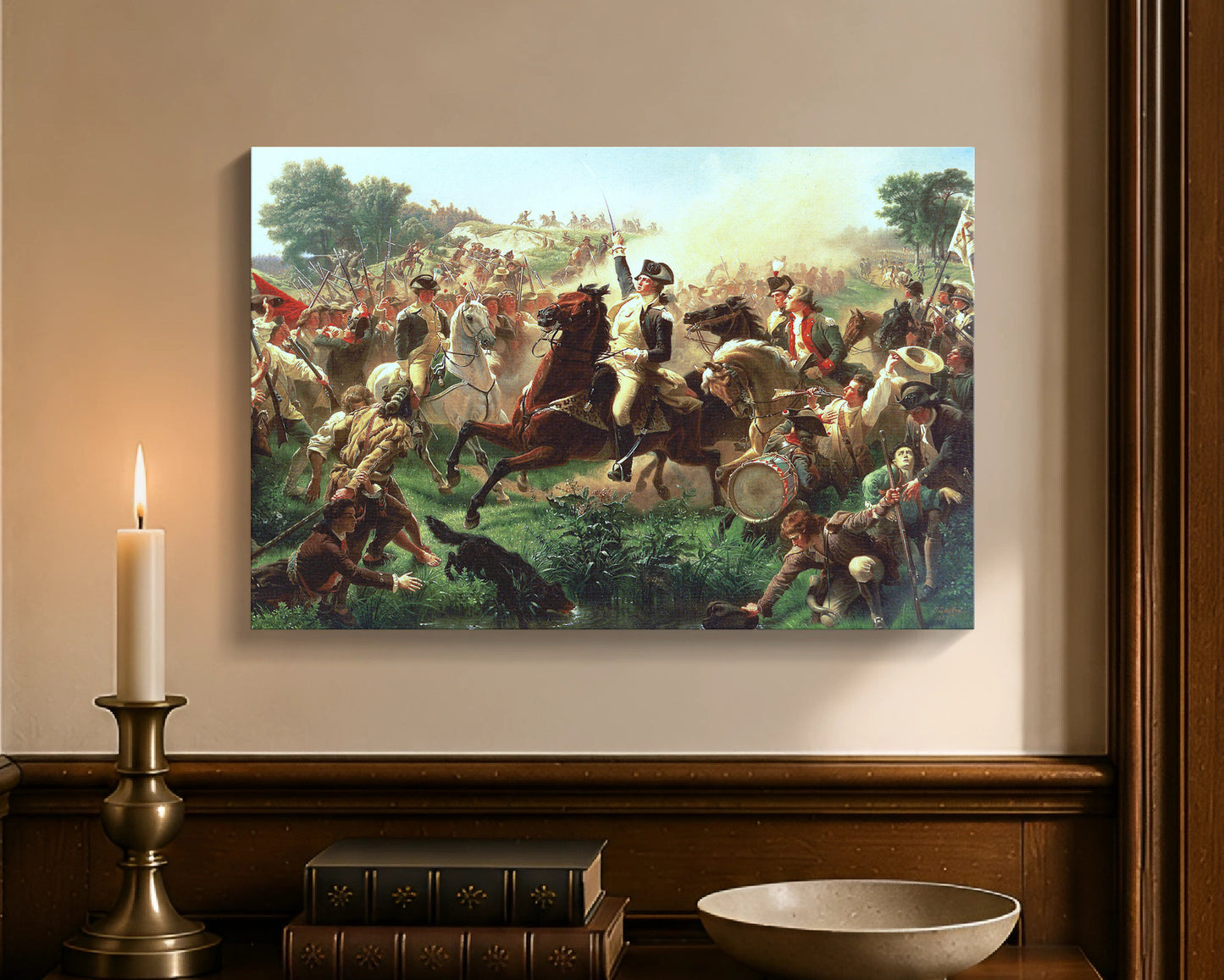 washington rallying the troops at monmouth cw 12x18