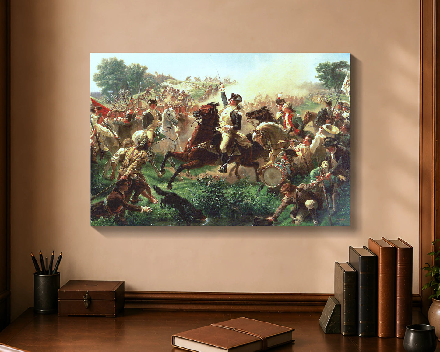 washington rallying the troops at monmouth cw 16x24