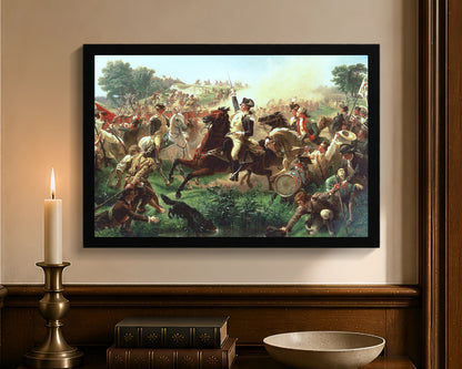 washington rallying the troops at monmouth fc 12x18 black
