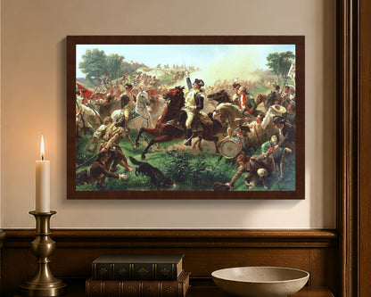 washington rallying the troops at monmouth fc 12x18 brown