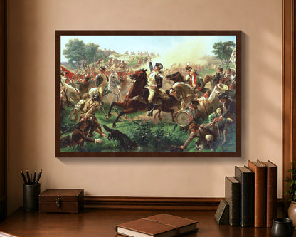 washington rallying the troops at monmouth fc 16x24 brown