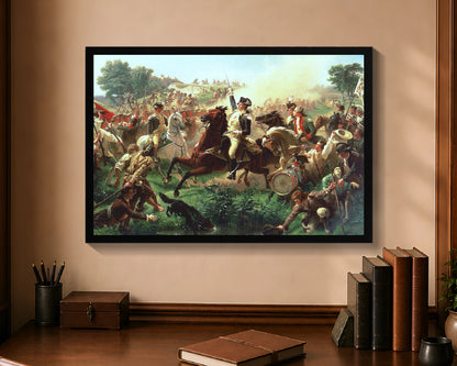 washington rallying the troops at monmouth fp 16x24 black